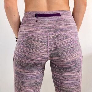 Lululemon Purple Striped Leggings